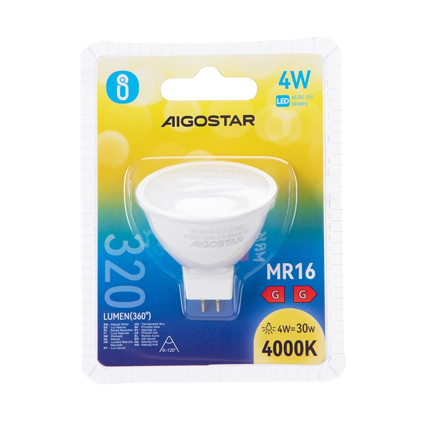 LED Lamp MR16 GU5,3/4W/12V 4000K - Aigostar
