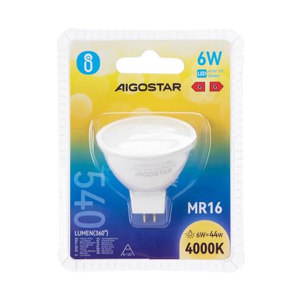 LED Lamp MR16 GU5,3/6W/12V 4000K - Aigostar