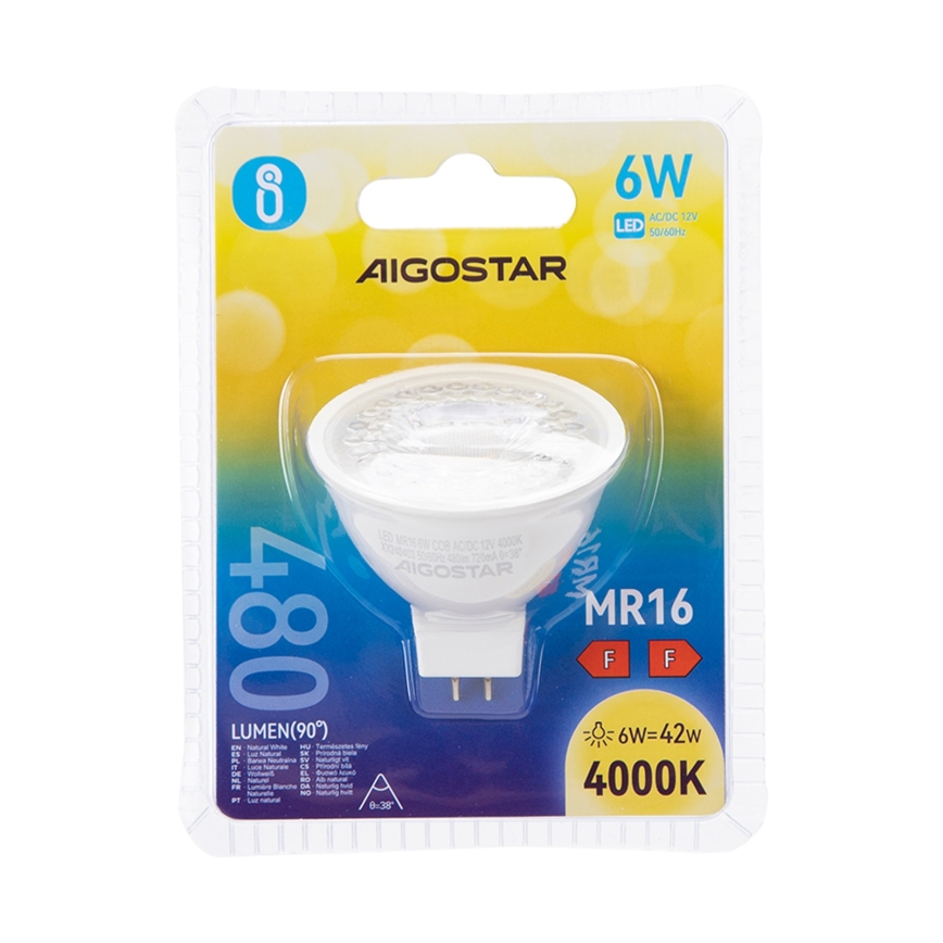 LED Lamp MR16 GU5,3/6W/12V 4000K - Aigostar