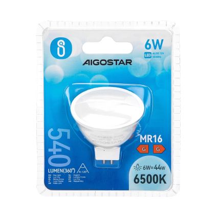LED Lamp MR16 GU5,3/6W/12V 6500K - Aigostar