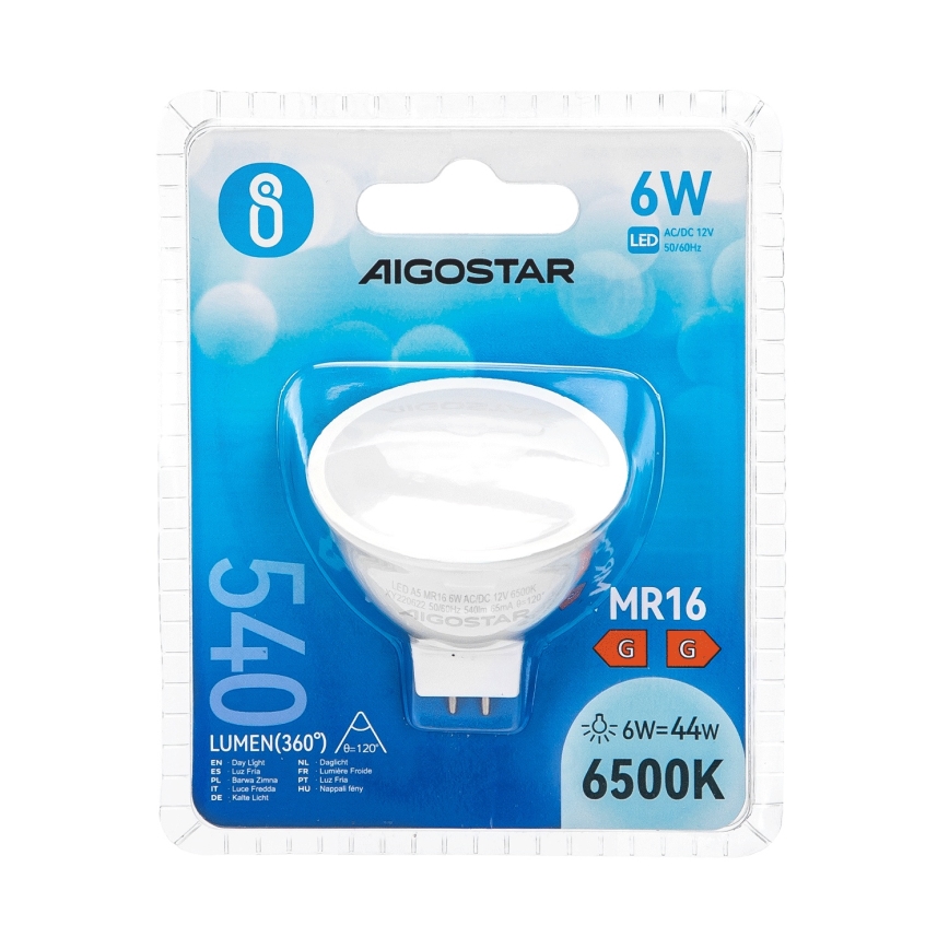 LED Lamp MR16 GU5,3/6W/12V 6500K - Aigostar