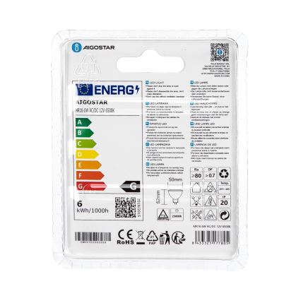 LED Lamp MR16 GU5,3/6W/12V 6500K - Aigostar
