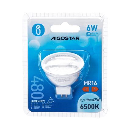 LED Lamp MR16 GU5,3/6W/12V 6500K - Aigostar
