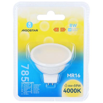 LED-lamp MR16 GU5,3/8W/12V 4000K - Aigostar