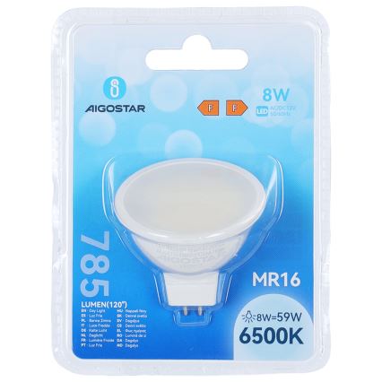 LED lamp MR16 GU5,3/8W/12V 6500K - Aigostar
