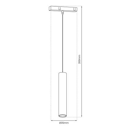 LED-kroonluchter aan kabel voor railsysteem MAGNETIC TRACK LED/7W/48V