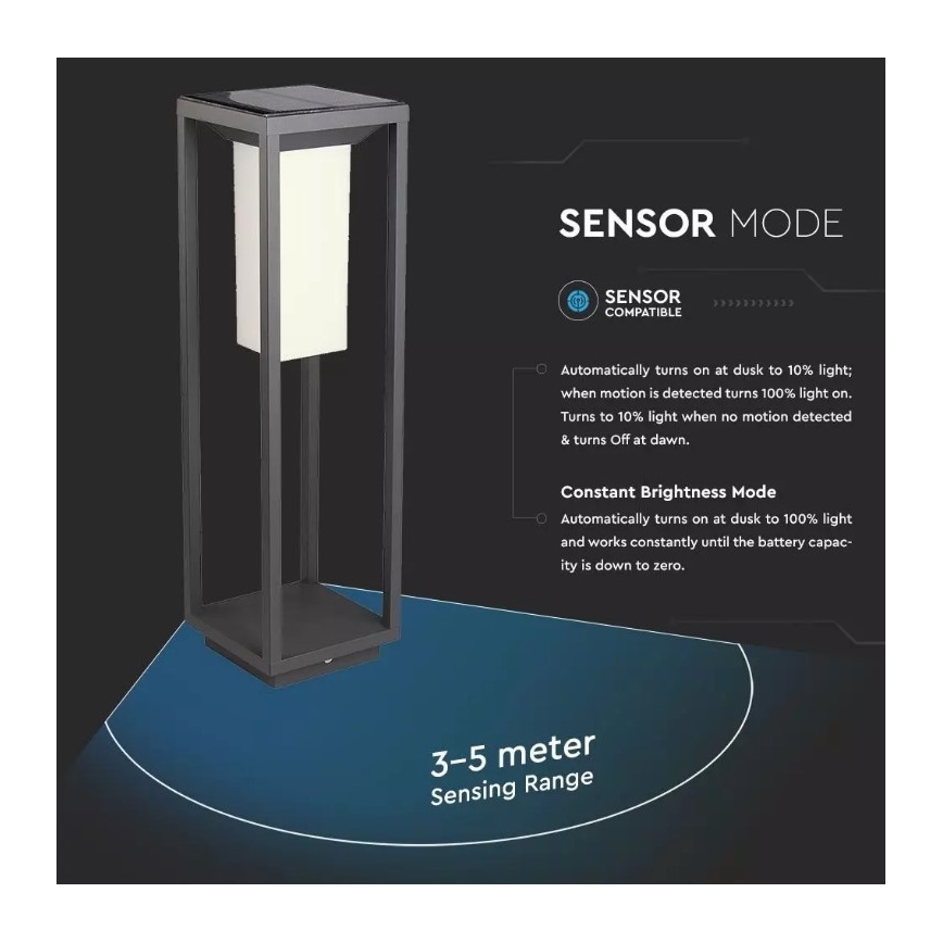 LED-lamp op zonne-energie met een sensor SAMSUNG CHIP LED/2W/3,7V IP65 2600 mAh