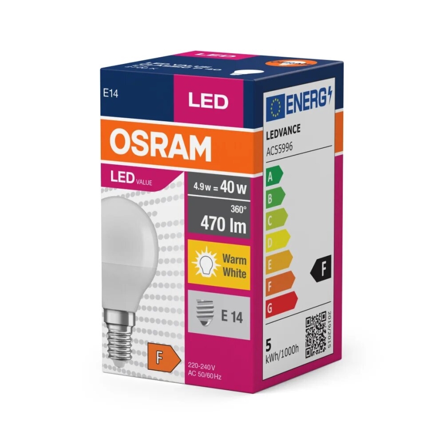 LED Lamp P40 E14/4,9W/230V 2700K - Osram