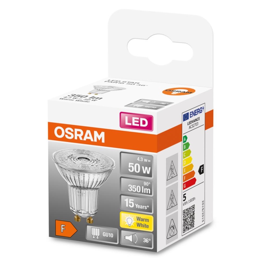 LED Lamp PAR16 GU10/4,3W/230V 2700K - Osram
