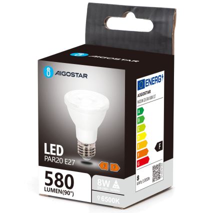 LED Lamp PAR20 E27/8W/230V 6500K - Aigostar