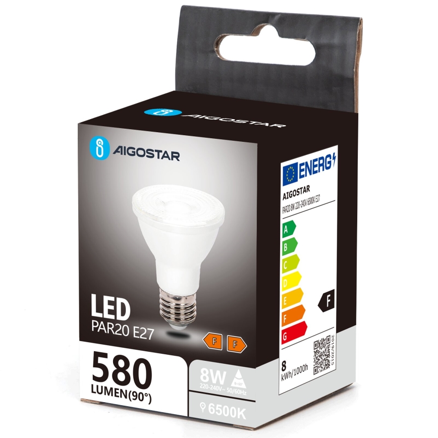 LED Lamp PAR20 E27/8W/230V 6500K - Aigostar