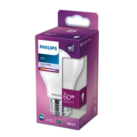 LED Lamp Philips A60 E27/7W/230V 4000K