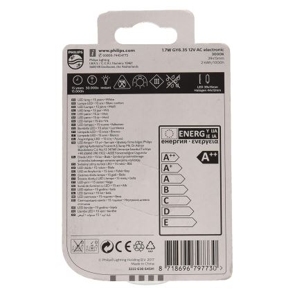 LED Lamp Philips GY6,35/1,7W/12V 3000K