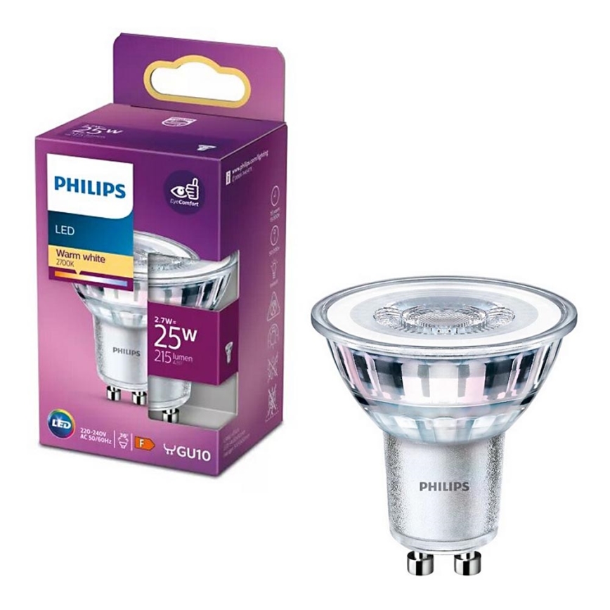 LED Lamp Philips PAR16 GU10/2,7W/230V 2700K