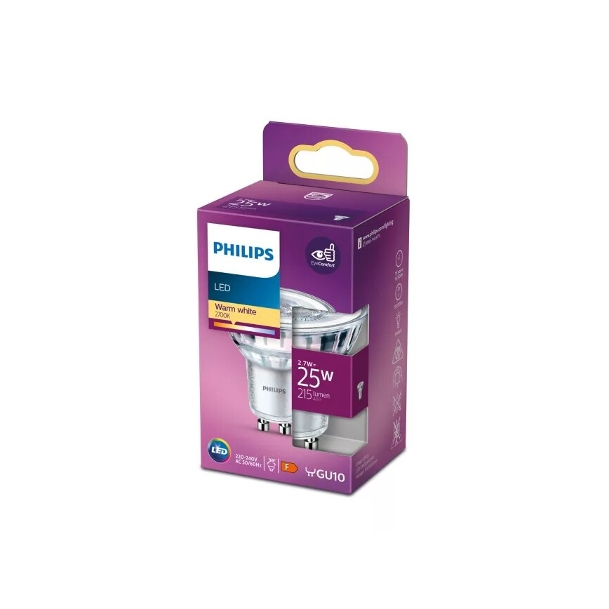LED Lamp Philips PAR16 GU10/2,7W/230V 2700K