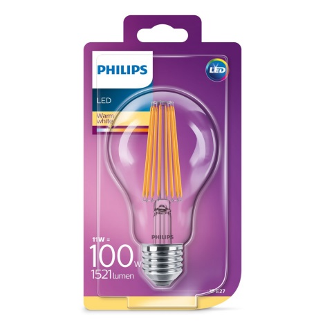 LED Lamp Philips VINTAGE A70 E27/11W/230V 2700K