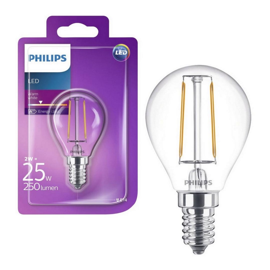 LED Lamp Philips VINTAGE E14/2W/230V 2700K