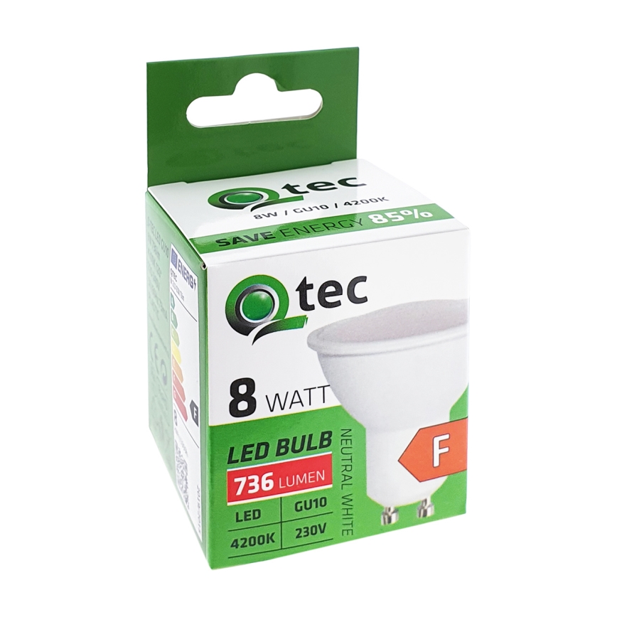 LED Lamp Qtec GU10/8W/230V 4200K