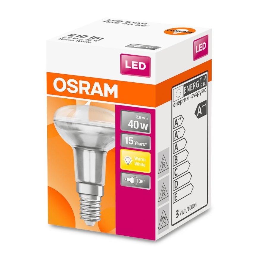 LED Lamp R50 E14/2,6W/230V 2700K - Osram
