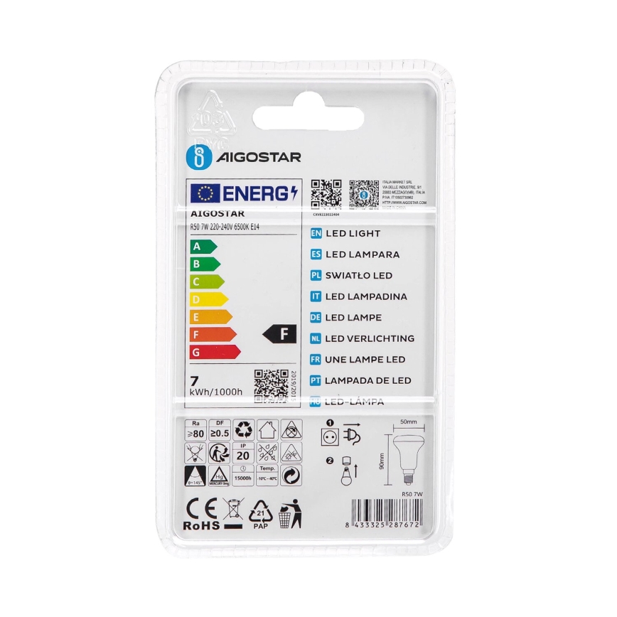 LED Lamp R50 E14/7W/230V 6500K - Aigostar