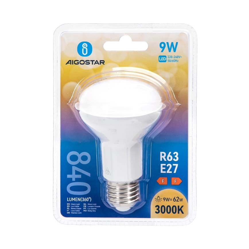 LED Lamp R63 E27/9W/230V 3000K - Aigostar