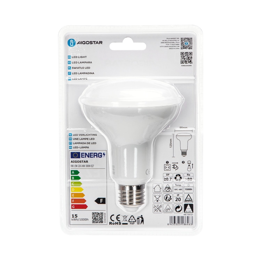 LED Lamp R90 E27/15W/230V 3000K - Aigostar