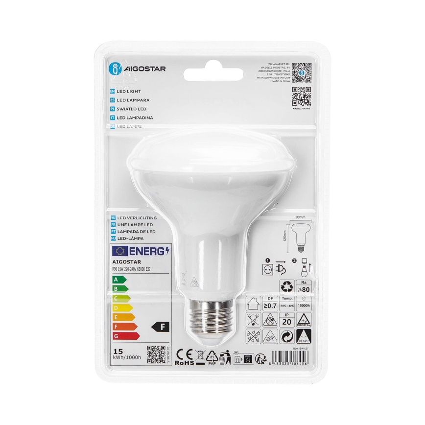 LED Lamp R90 E27/15W/230V 6500K - Aigostar