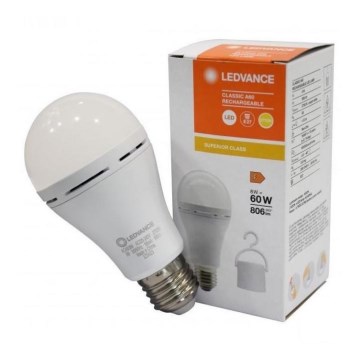 LED Lamp RECHARGEABLE A60 E27/8W/230V 2700K - Ledvance