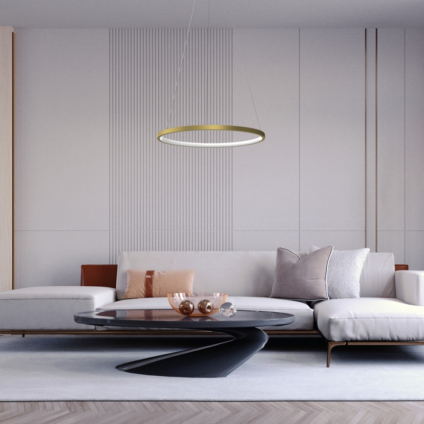 LED-kroonluchter aan kabel ROTONDA LED/27W/230V goud