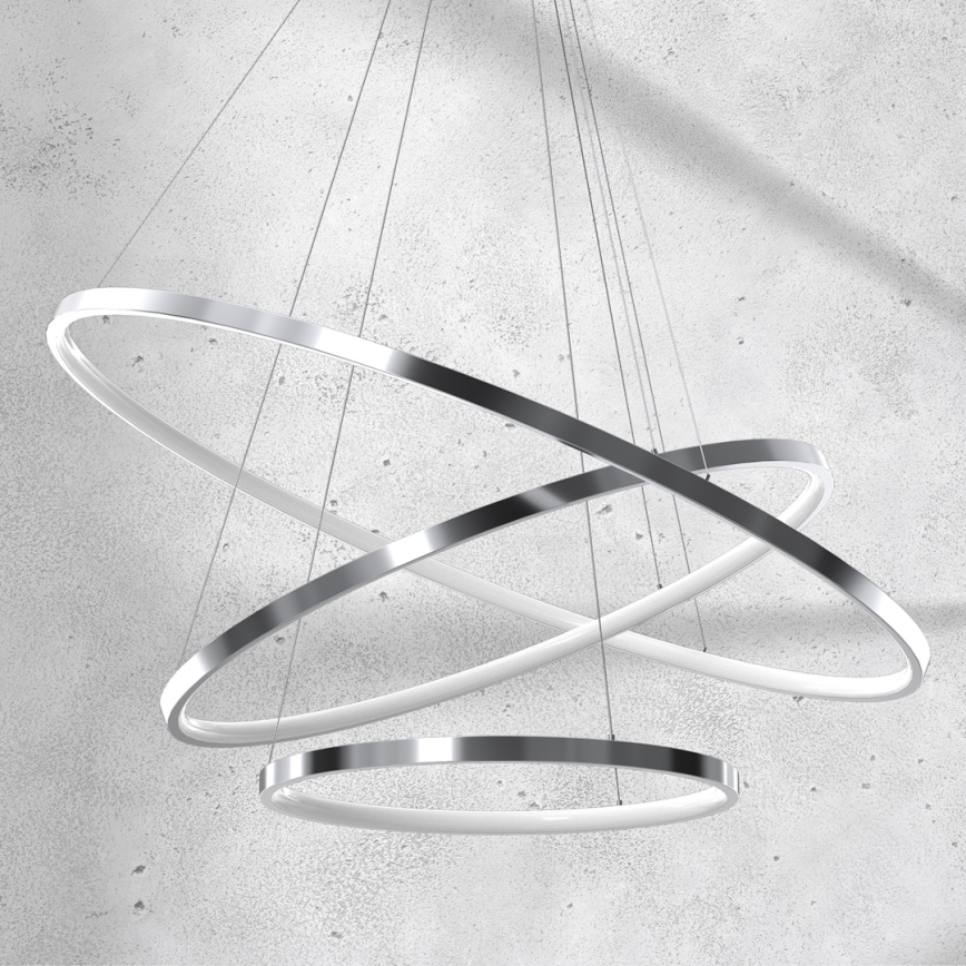 LED-kroonluchter aan kabel ROTONDA LED/93W/230V glanzend chroom