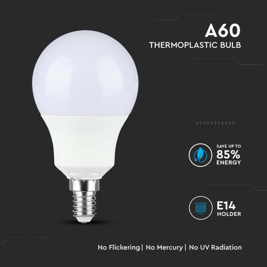 LED Lamp SAMSUNG CHIP A60 E14/8,5W/230V 4000K
