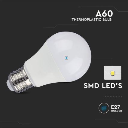 LED Lamp SAMSUNG CHIP A60 E27/8,5W/230V 3000K