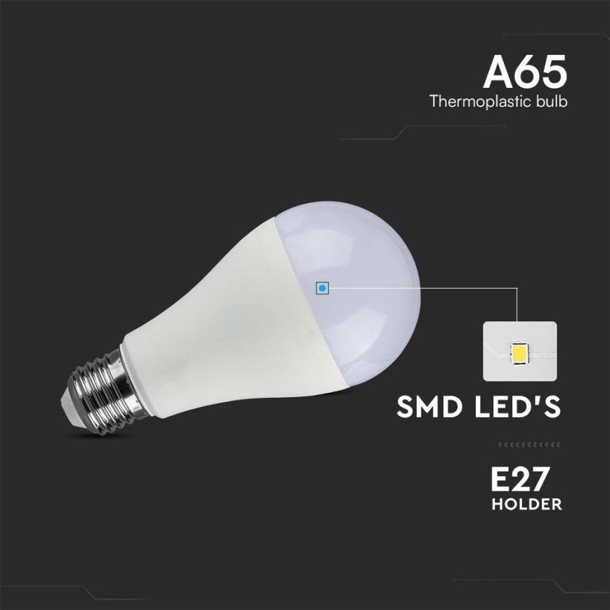 LED Lamp SAMSUNG CHIP A65 E27/17W/230V 3000K