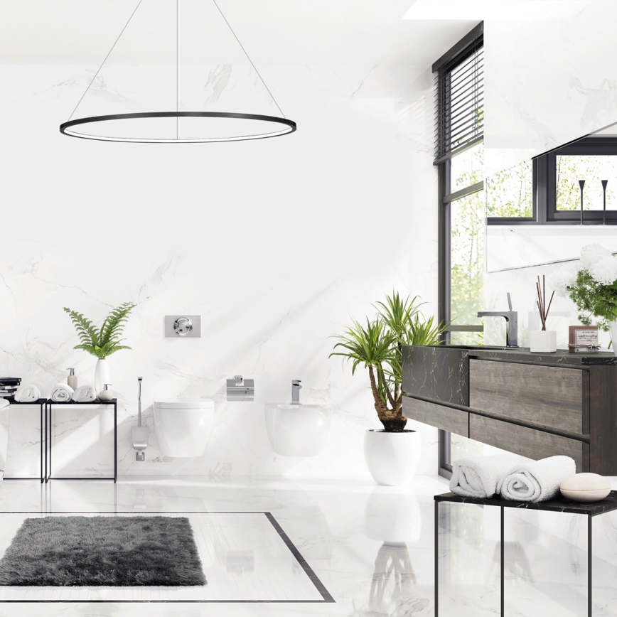 LED-kroonluchter aan kabel SATURNO LED/65W/230V Ø 120 cm IP44 antraciet