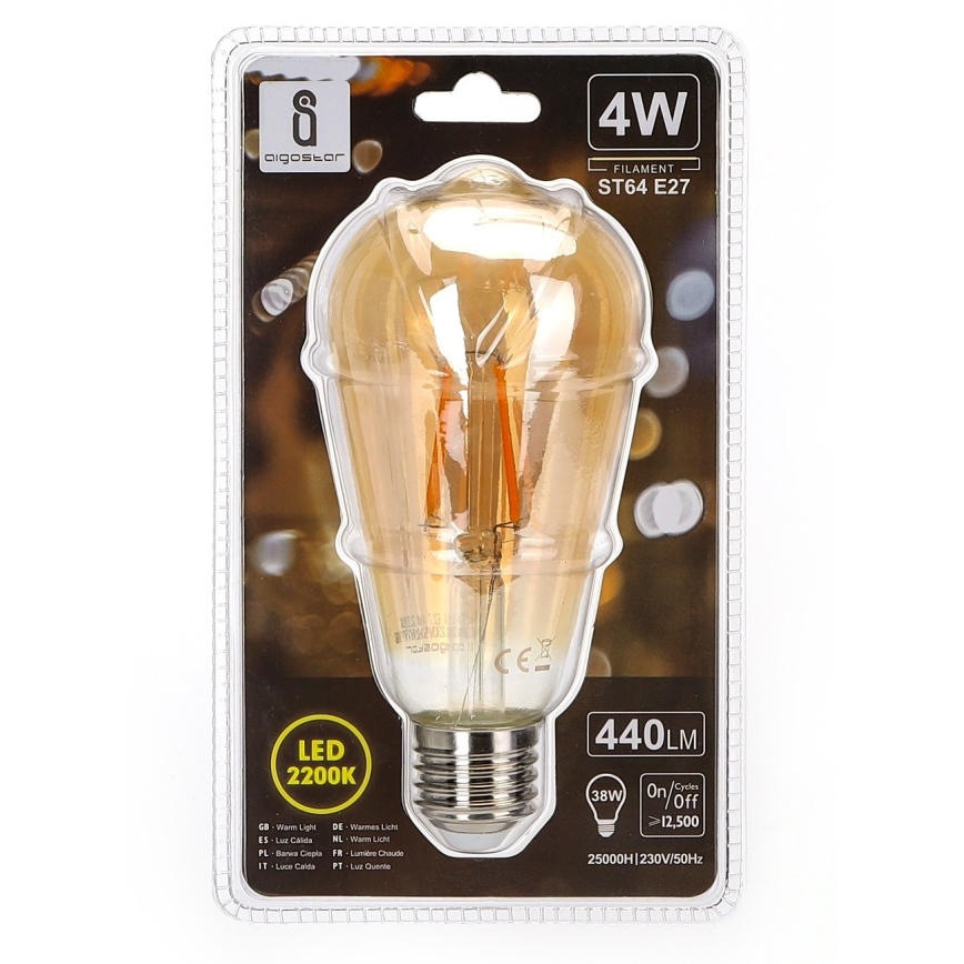 LED lamp ST64 E27/4W/230V 2200K - Aigostar