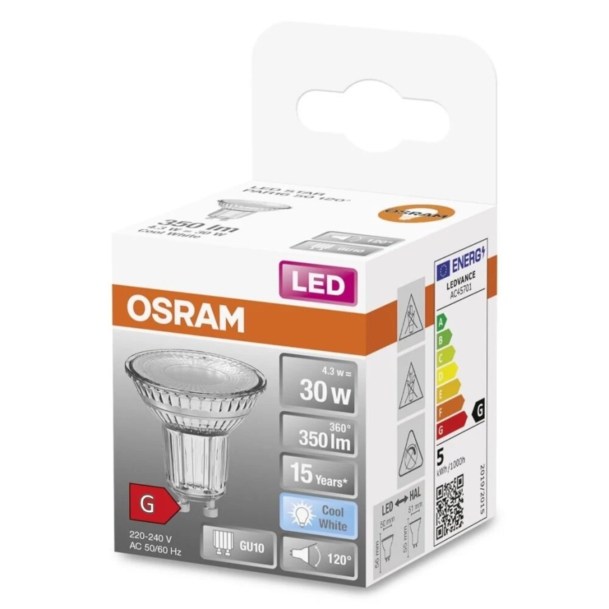 LED Lamp STAR PAR16 GU10/4,3W/230V 4000K 120° - Osram