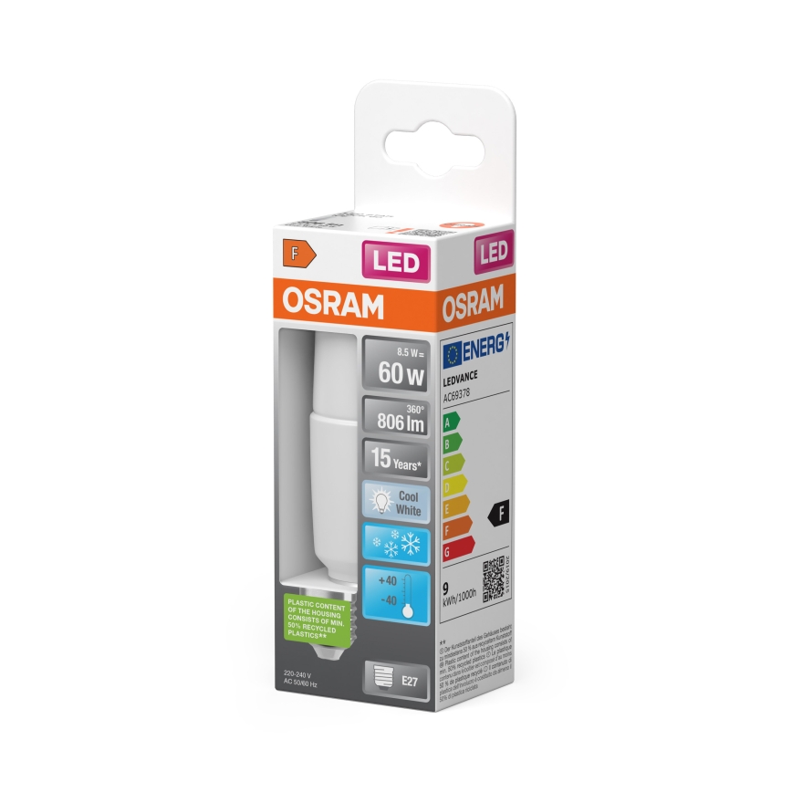 LED-lamp STICK E27/8,5W/230V 4000K - Osram