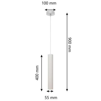 LED-kroonluchter aan kabel TUBA 1xGU10/4,8W/230V wit