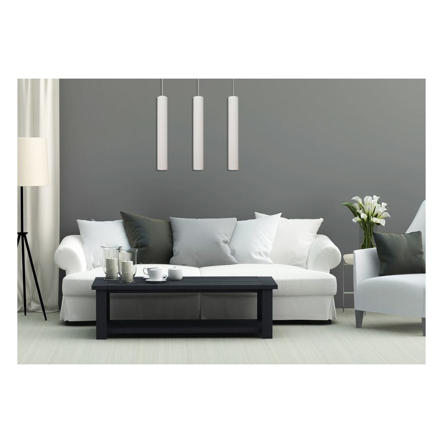 LED-kroonluchter aan kabel TUBA 3xGU10/4,8W/230V wit