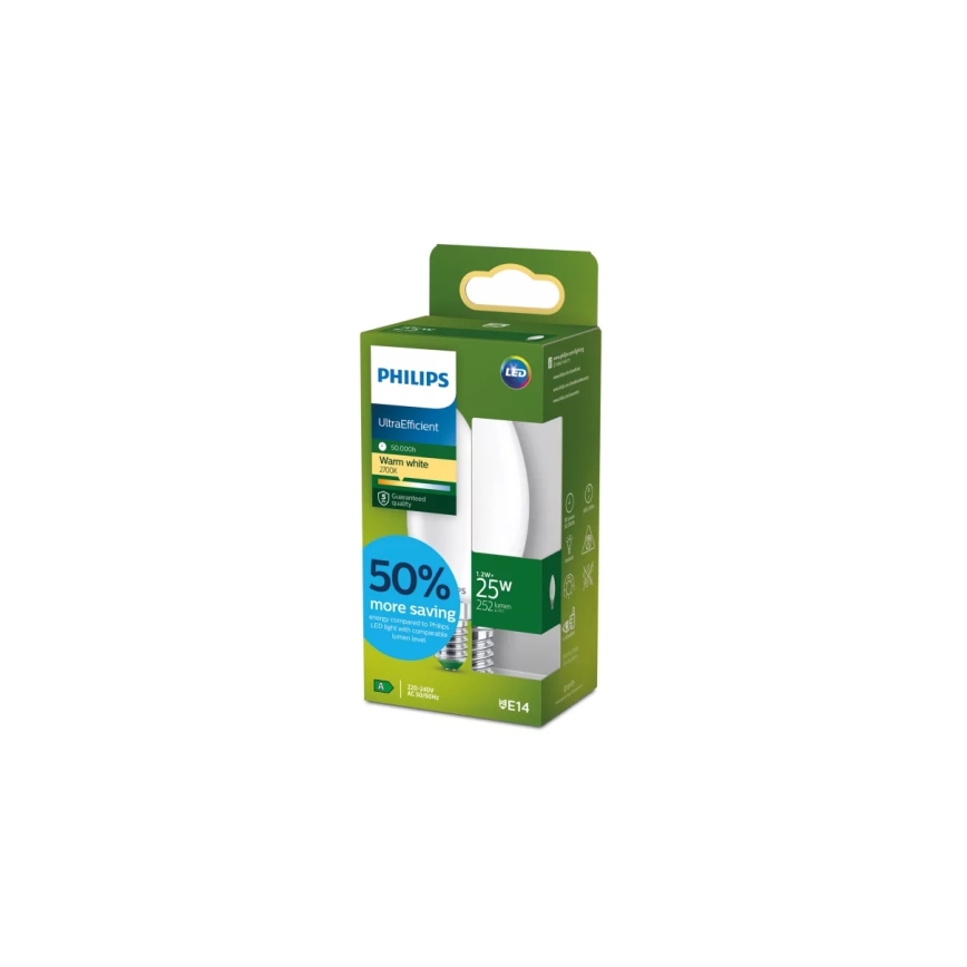 LED-lamp ULTRAEFFICIENT Philips B35 E14/1,2W/230V 2700K