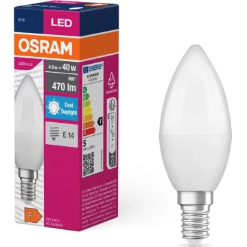 LED Lamp VALUE B40 E14/4,9W/230V 6500K - Osram