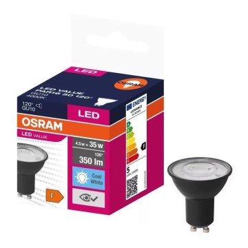 LED Lamp VALUE PAR16 GU10/4,5W/230V 4000K 120° zwart - Osram