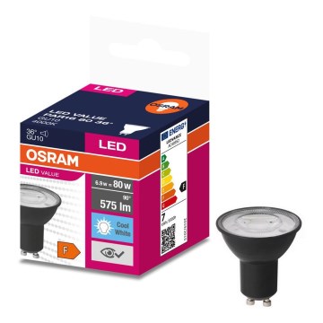 LED Lamp VALUE PAR16 GU10/6,9W/230V 6500K 36° zwart - Osram
