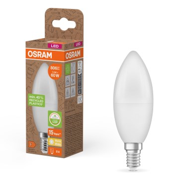 LED-lamp van gerecycled kunststof B39 E14/7,5W/230V 2700K - Osram