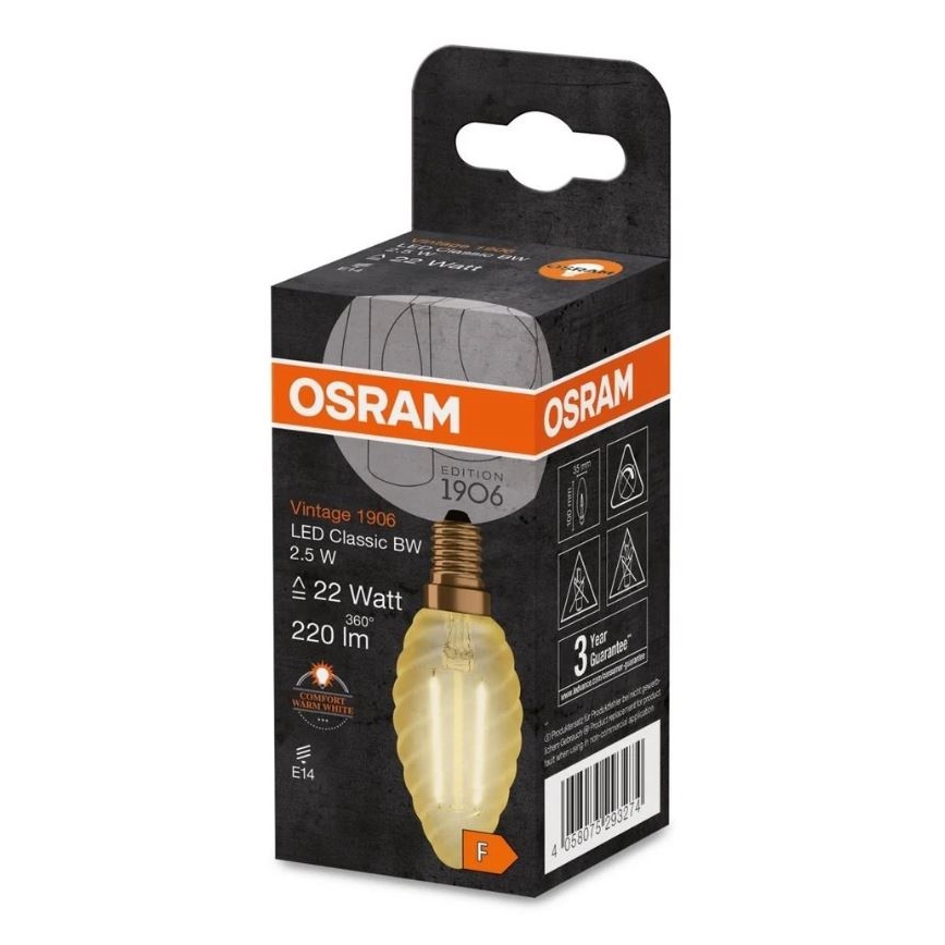 LED Lamp VINTAGE E27/2,5W/230V 2400K - Osram
