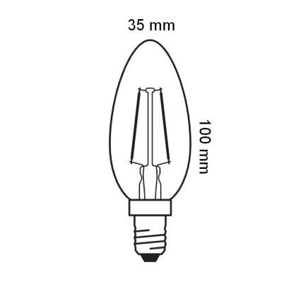 LED-lamp VINTAGE FILAMENT E14/2,5W/230V 2400K - Osram