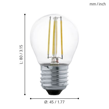 LED Lamp VINTAGE G45 E27/4W/230V 2700K - Eglo 11762