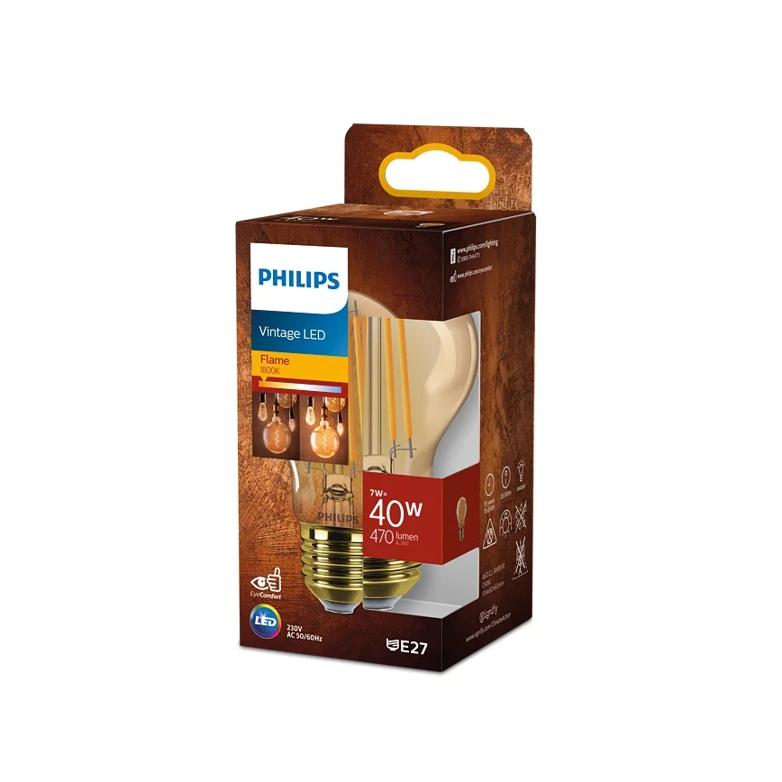 LED Lamp VINTAGE Philips A60 E27/7W/230V 1800K
