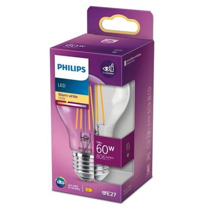 LED Lamp VINTAGE Philips A60 E27/7W/230V 2700K