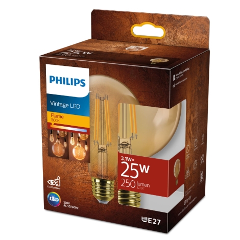 Kaal Plantkunde Onderscheid LED Lamp VINTAGE Philips G93 E27/4W/230V 2500K | Lampenmanie